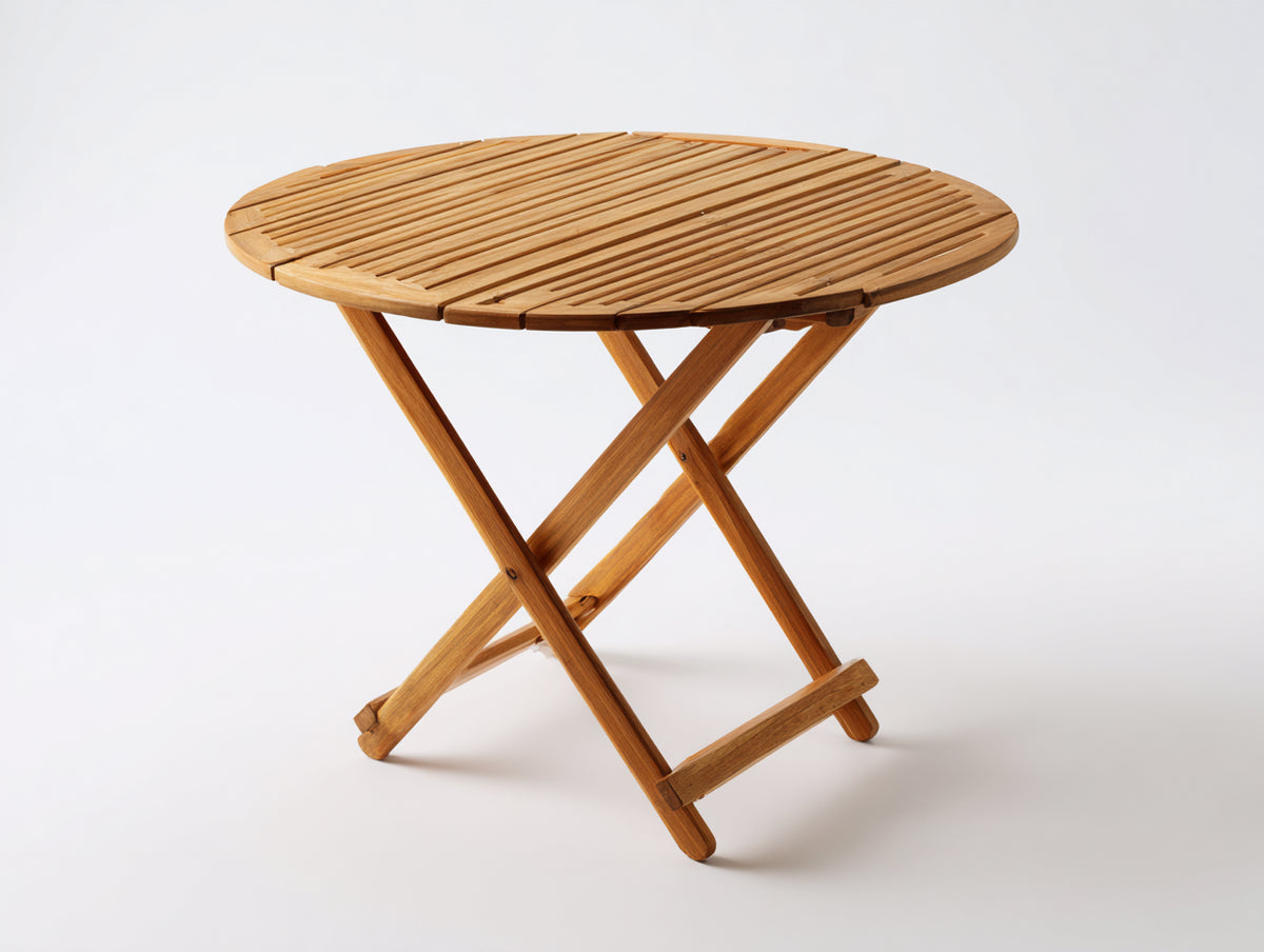 Mesa de jardín madera 90x90x75 cm - natural - diseño plegable
