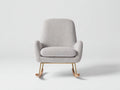 Mecedoras de tela beige 78x82x90 cm - base de madera y metal dorado - diseño moderno para salón