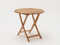 Mesa de jardín plegable de madera 80x80x74 cm - natural - tablero redondo