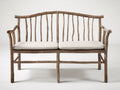 Bancos de jardín de madera 145x62x92 cm - marrón rústico - diseño clásico con respaldo alto