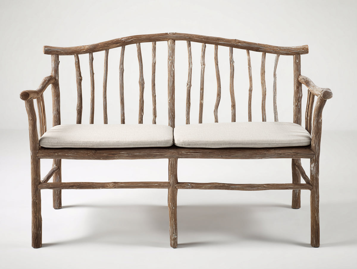 Bancos de jardín de madera 145x62x92 cm - marrón rústico - diseño clásico con respaldo alto