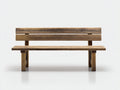 Bancos de jardín madera maciza 150x60x88 cm - Marrón rústico - Diseño tradicional con respaldo