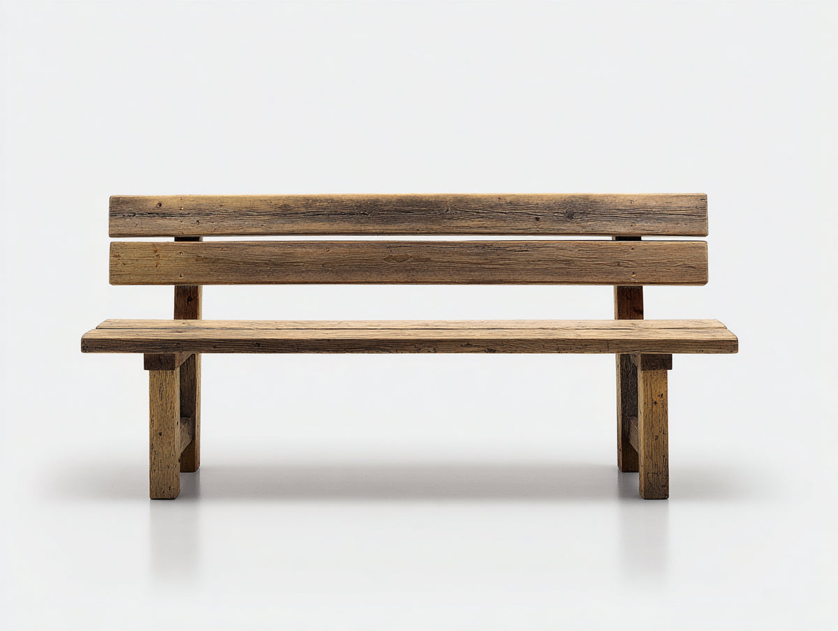 Bancos de jardín madera maciza 150x60x88 cm - Marrón rústico - Diseño tradicional con respaldo