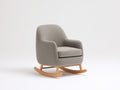 Mecedoras de tela gris 76x84x88 cm - base de madera natural - diseño moderno para salón