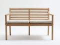Bancos de jardín de madera maciza 145x60x90 cm - natural-beige - banco exterior con respaldo de listones y cojines acolchados
