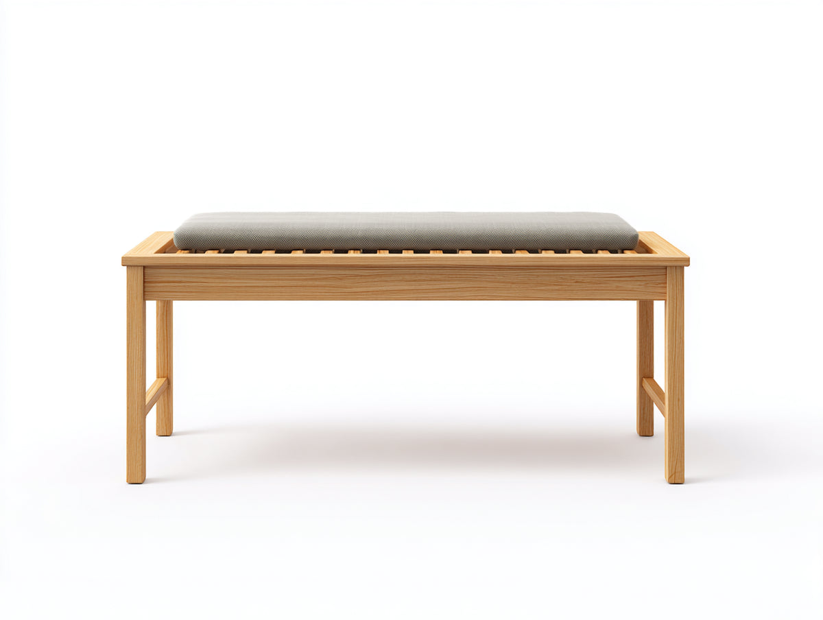 Banco de jardín madera 120x40x48 cm - natural - diseño moderno