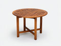 Mesa de jardín de madera 120x120x75 cm - marrón - tablero redondo