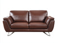 Sofás lineales de 2 plazas en cuero sintético 178x88x86 cm - color marrón - diseño moderno para salón