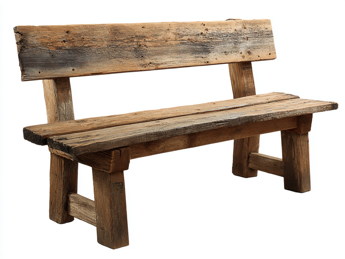 Banco de jardín de madera 175x53x87 cm - marrón natural - acabado envejecido