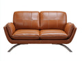 Sofás 2 plazas cuero sintético 168x90x86 cm - Marrón coñac - Diseño moderno elegante