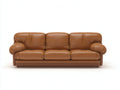 Sofás lineales de 3 plazas en cuero sintético 210x88x82 cm - color marrón - diseño clásico para salón
