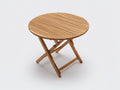 Mesa de jardín plegable de madera maciza 80x80x74 cm - color marrón - diseño moderno para terraza y jardín