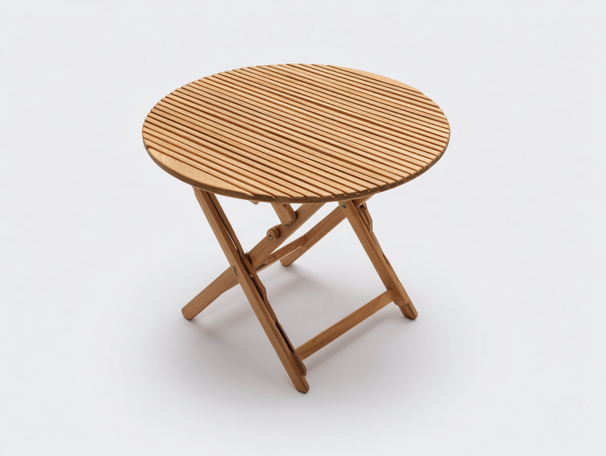 Mesa de jardín plegable de madera maciza 80x80x74 cm - color marrón - diseño moderno para terraza y jardín