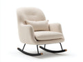 Mecedora tapizada en bouclé 92x78x98 cm - beige y negro - estilo moderno