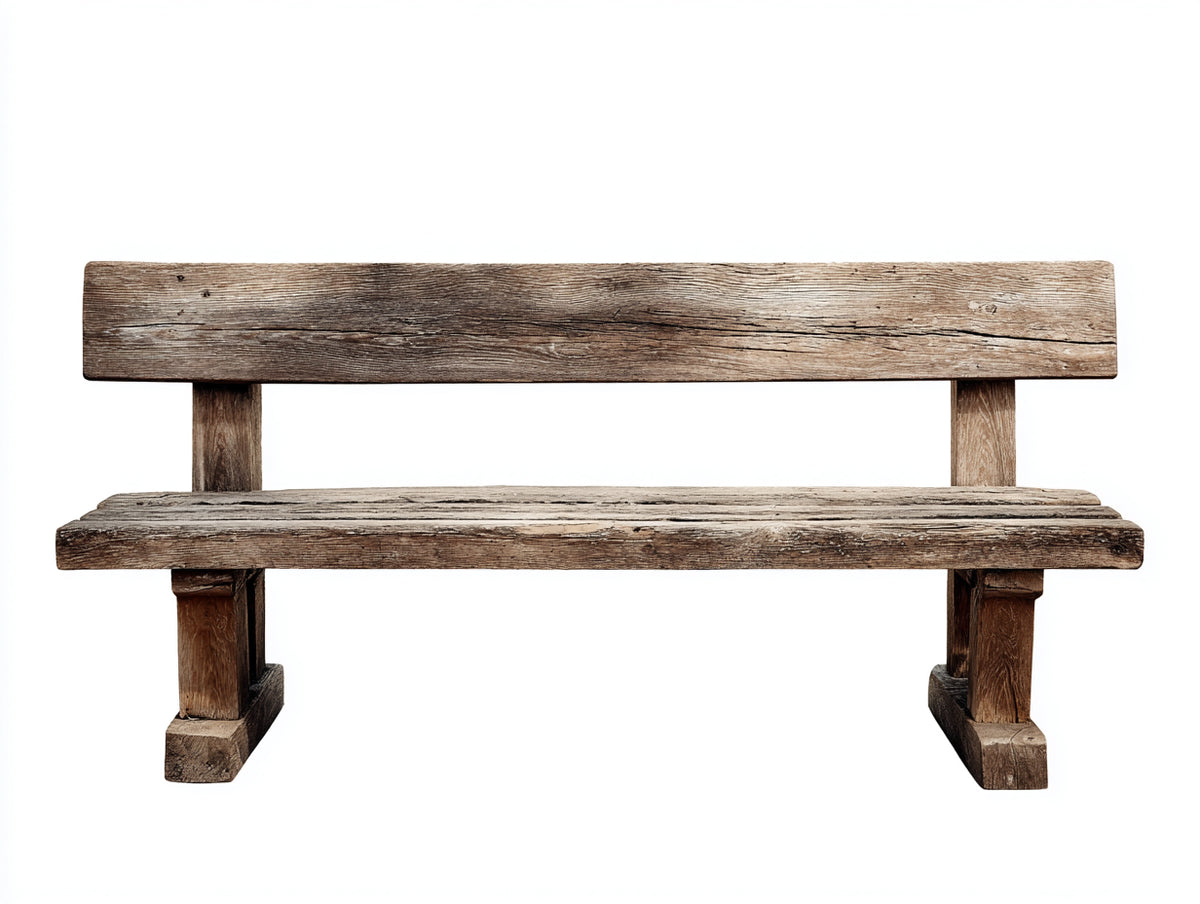Bancos de jardín madera recuperada 180x65x88 cm - Marrón rústico - Estilo campestre resistente