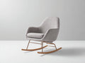 Mecedora tapizada 65x75x95 cm - gris claro - estilo contemporáneo