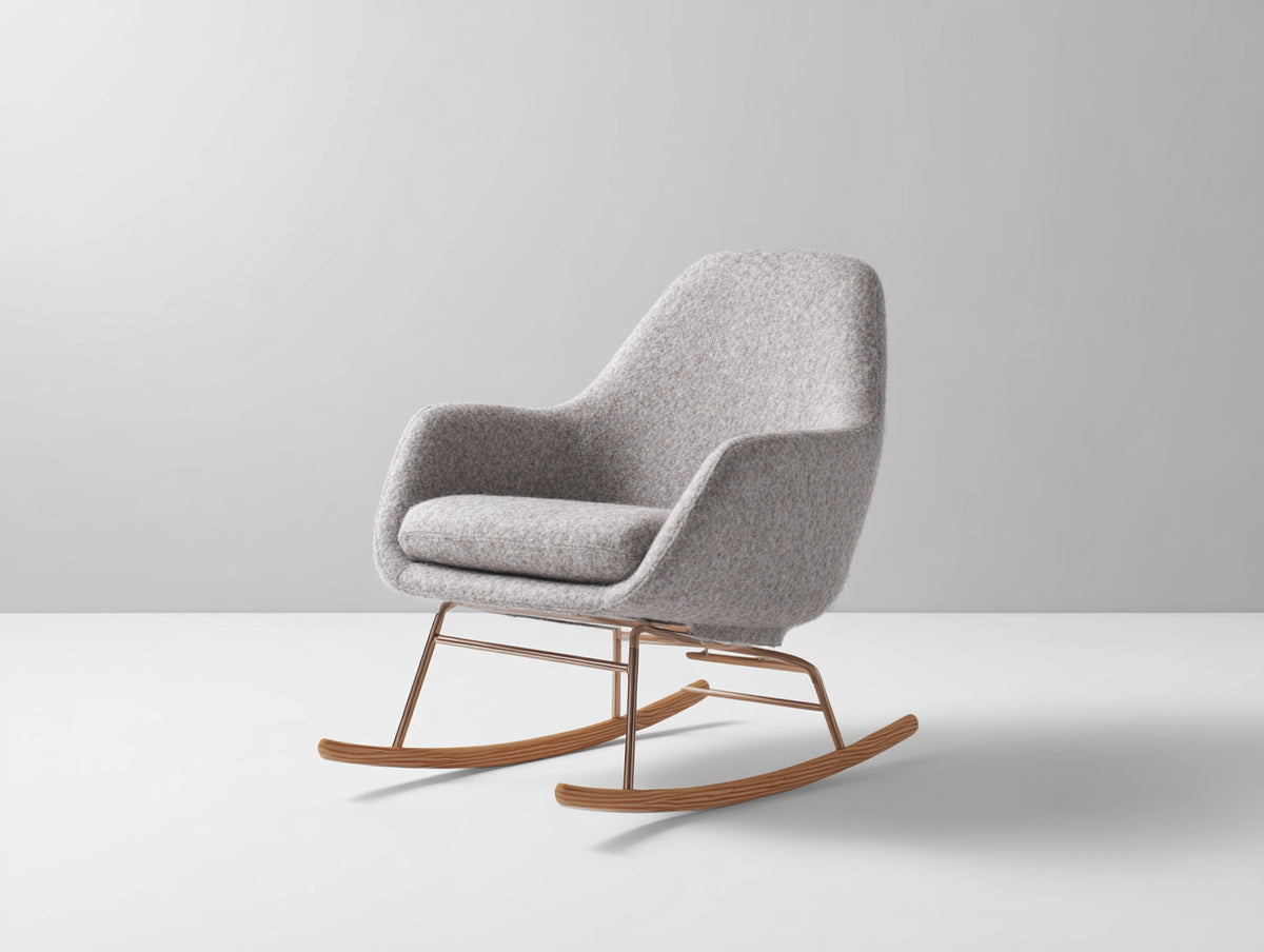 Mecedora tapizada 65x75x95 cm - gris claro - estilo contemporáneo
